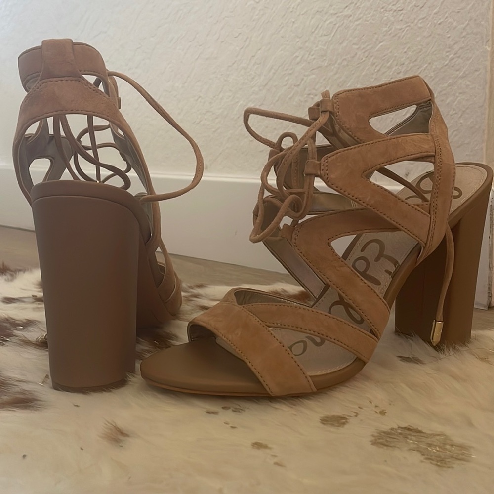 Sam Edelman tan cutout heels